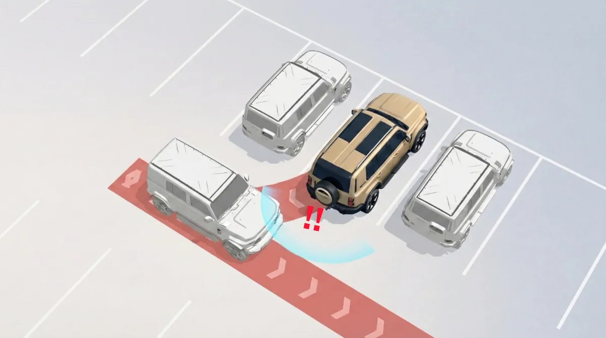 Illustration de l'alerte de trafic arrière du iCAUR V27
